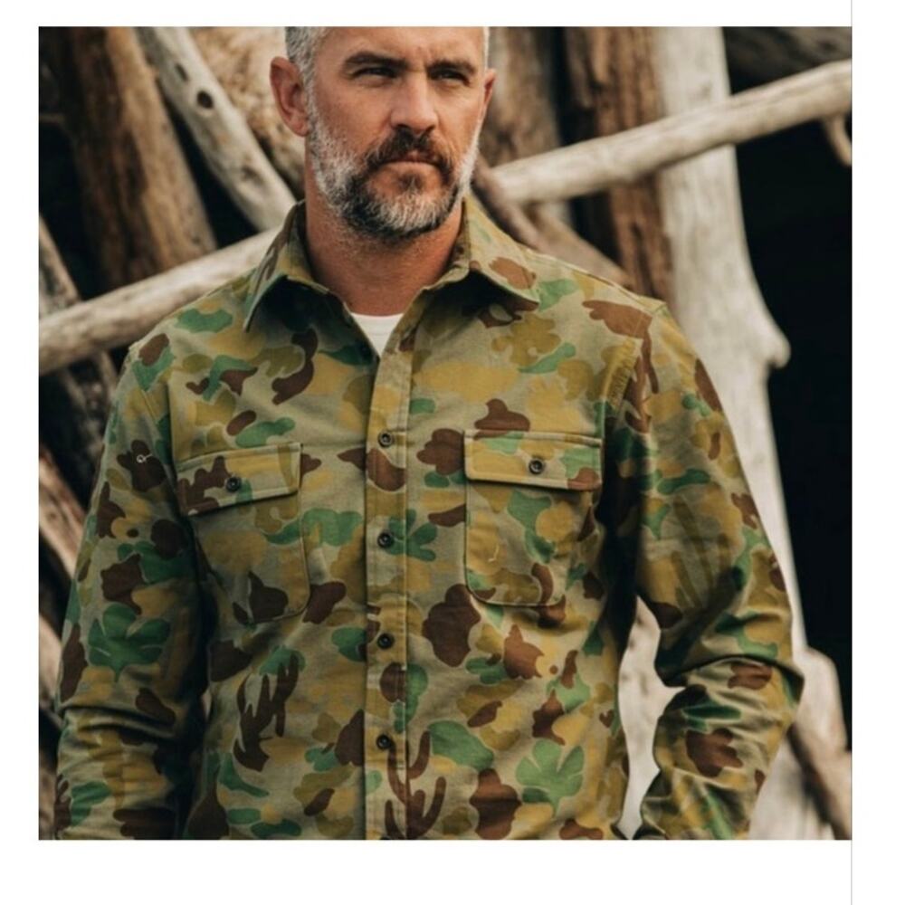 Taylor Stitch Yosemite Camo Shirt Button Down Flannel size 38 / SMALL - Picture 2 of 11